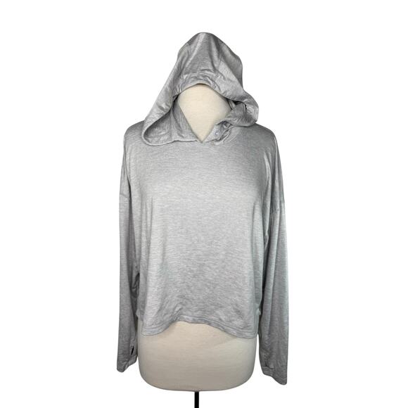 ATHLETA Uptempo Short Hoodie in Norwegian Gray Size Medium Womens Crop Workout - Picture 1 of 11